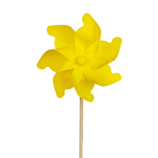 Hi (haizou) Traditional wooden pole colorful windmill outdoor decoration sunflower double-decker windmill children's toy street stall large windmill colorful windmill 18cm with 40cm wooden pole