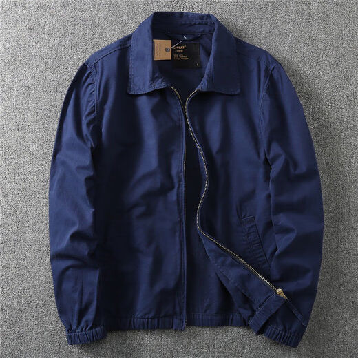 
Ranwei Ferre American casual jacket men's spring and autumn thin style middle-aged and young workwear versatile simple lapel top Military green-13068 2XL Recommended 160/180Jin [Jin equals 0.5 kg]