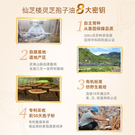 仙芝楼【新客专属】仙芝楼灵芝孢子油软胶囊 去壁非破壁灵芝孢子粉 1盒 5g 10粒