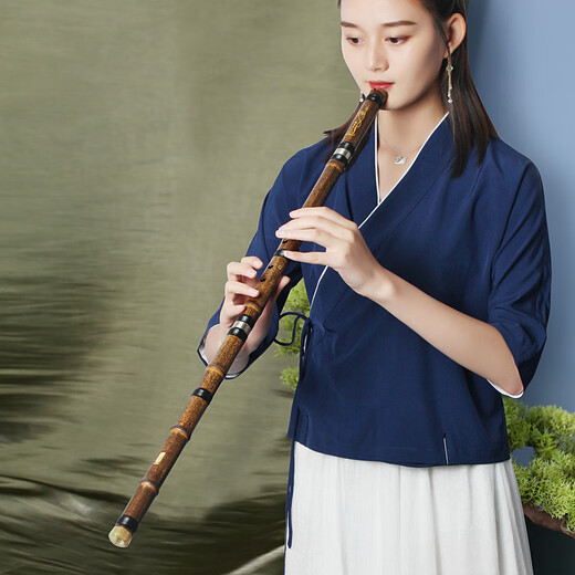 伶吟伶吟萧乐器演奏洞箫紫竹三节箫考级箫初学萧一节洞箫 本色 8孔正手G调三节款