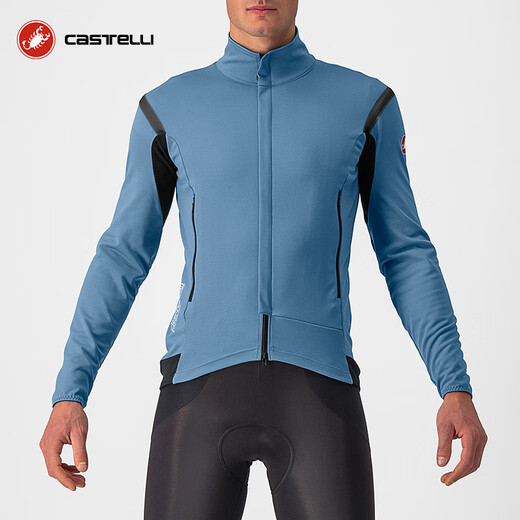 Castelli scorpion cycling jersey men's autumn and winter windproof and water-repellent professional racing bicycle long-sleeved jacket 4522511 085 light black L