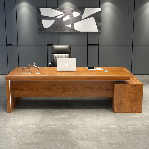 Zimulin boss desk office desk and chair combination simple modern office manager executive desk computer table conference table black walnut color total length 1.8 meters (desktop 2.5cm thick 80cm wide)