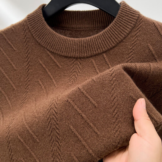 
Hengyuanxiang 100% pure cardigan men's round neck 2025 autumn and winter new solid color versatile pullover knit sweater trend 150010 medium gray thick model M 170/48/105