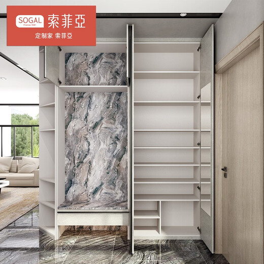 Sofia Custom Wardrobe Home Series Entry Cabinet Storage Hall Cabinet Porch Cabinet Wooden Storage Cabinet Tumble Cloak Cabinet Customized Gold