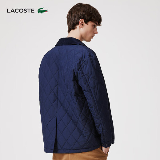 LACOSTE French crocodile men's fashion simple solid color warm single-breasted lapel cotton jacket | BH6816 166_dark blue M 50