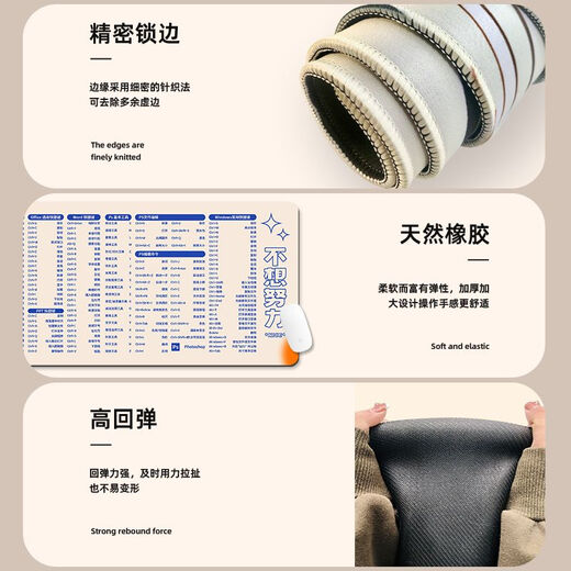 SuoneNG shortcut key collection mouse mat with large size wrist guard personalized text computer desktop mat cad custom made LC-844 [work hard to make money] 300x800mm3mm