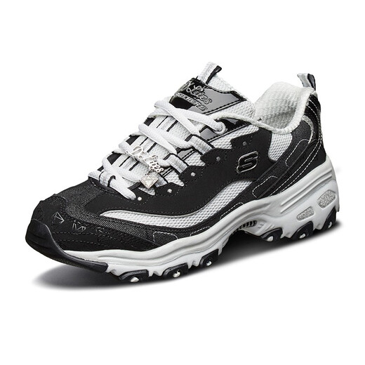 Skechers 10th Anniversary Diamond Demorative Edition Panda Shoes Depored Sports and Casual обуви высокопроизводительные дышащие туфли Daddy Women 12241/BKW Diamond Model-Black/White 38