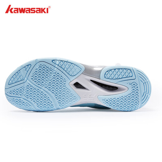 Kawasaki (KAWASAKI) badminton shoes 24 years new men's and women's professional badminton shoes non-slip and anti-torsion sports running tennis shoes ice cream - sea salt blue 43