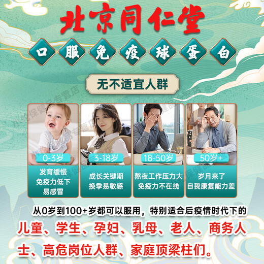 怡福寿北京同仁堂免疫球蛋白胶囊增强免疫力成人儿童老人康迈利初乳素 1盒24粒[体验装】