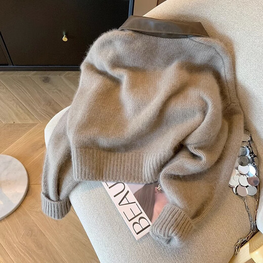 ROMON Design Versatile Sweater Jacket Women's 2025 Spring and Autumn Western Style Short Soft Waxy Sweater Little Cardigan Pink One Size