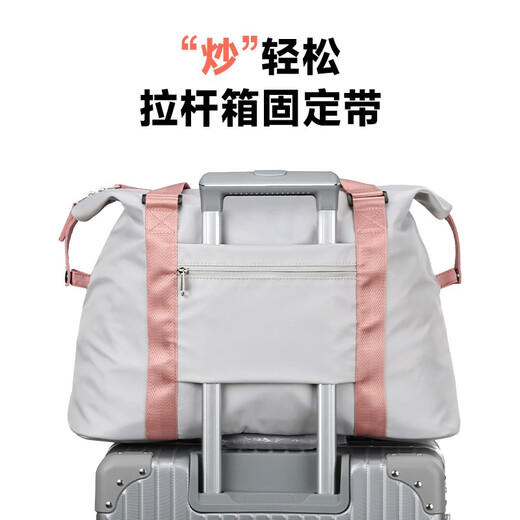 MOONMIX travel bag women's short-distance travel large capacity luggage bag dry and wet separation sports fitness bag portable swimming bag gray standard size