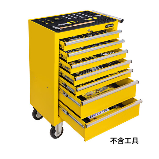 Stanley Tool Cart 7-layer Drawer Trolley Auto Repair Hardware Multi-Function Belt LT304 Tool Cabinet Collection 7 Drawers_Tool Cart Yellow Version (93-547-23-RD)