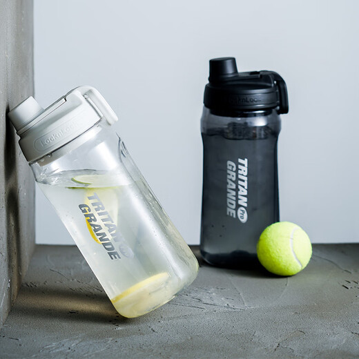 LOCK & LOCK large-capacity outdoor sports kettle with tea separator plastic cup with scale, military training water cup, aerobic cup - white - 1500ml