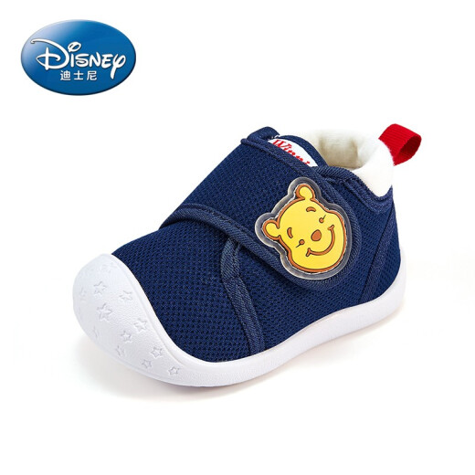 Disney DISNEY children's shoes, children's toddler shoes, spring and autumn breathable baby shoes, boys' shoes 1-3 years old, girls' anti-falling soft sole anti-slip functional shoes DW50201 navy blue 21 size