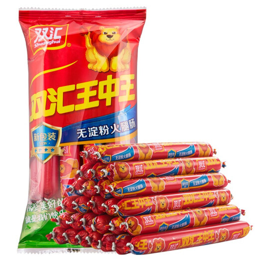 Shuanghui Wangzhongwang ham sausage without starch 60g*10 pieces of barbecue ham sausage (new and old packaging are shipped alternately)