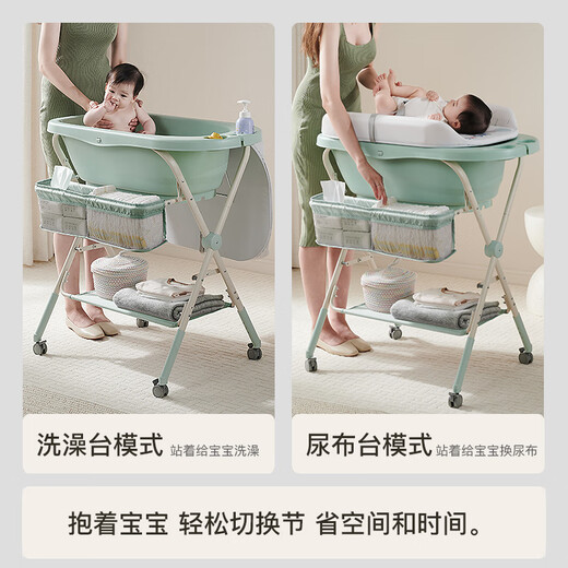 RESFOR Windeltisch, Babypflegetisch, multifunktionaler Operationstisch, Neugeborenen-Berührungstisch, Babybaden, Windelwechseltisch, Empfehlung des Elternzentrums, Xuefeng White-Wash and Care 2-in-1-Pflegetisch