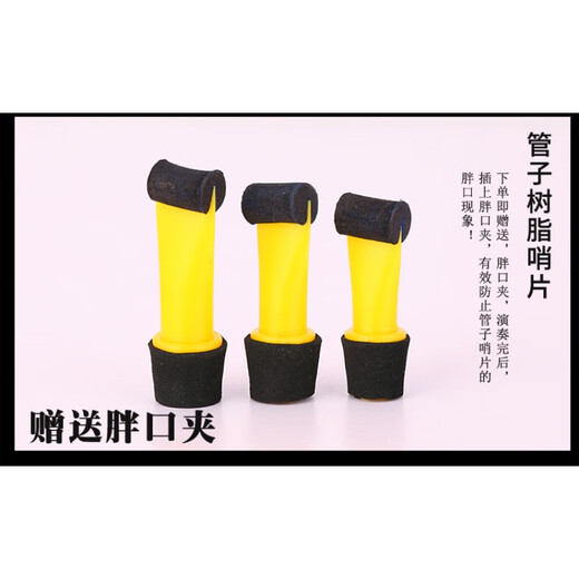 中赤管子哨片通用树脂哨片省力好吹耐用催泪管哨片管子哨子免修 小号一个+哨片夹(适合铜箍小D调)