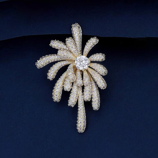 Suitable for Zhongyi, new luxury brooch for women, exquisite embroidered butterfly corsage, fashionable and personalized brooch, elegant golden rhinestone fireworks