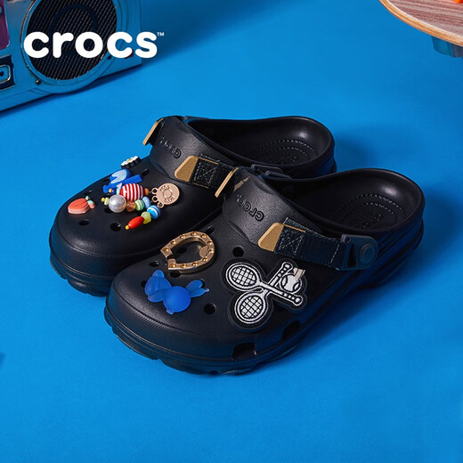 Crocs Crocs Classic Trillin Cave Schuhe Männer und Frauen Pantoffeln tragen resistente Freizeitschuhe 206340 Black-001 43 (270 mm)
