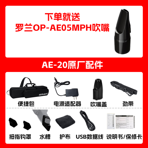罗兰（Roland）罗兰AE20电吹管AE-30旗舰款吹管电子萨克斯管乐AE10升级款 AE20+吹嘴+耳机大礼包