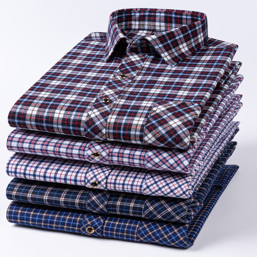 GTYUWVG Camisa vieja de algodón grueso para hombres Camisa a cuadros delgada de manga larga de verano para hombres para personas gordas Camisa cepillada de talla grande njr102 recta 11XL 3890-115Jin Jin es igual a 0,5 kg