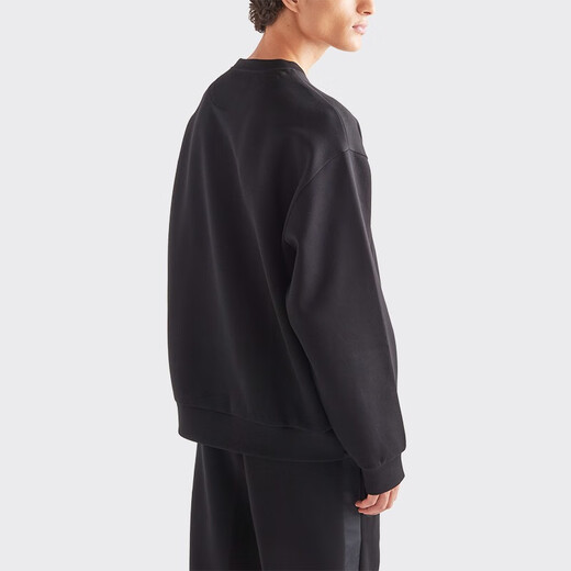 PRADA/Prada Gift Men's Logo Decorated Regenerated Nylon and Cotton Fleece Sweatshirt Black/Black L