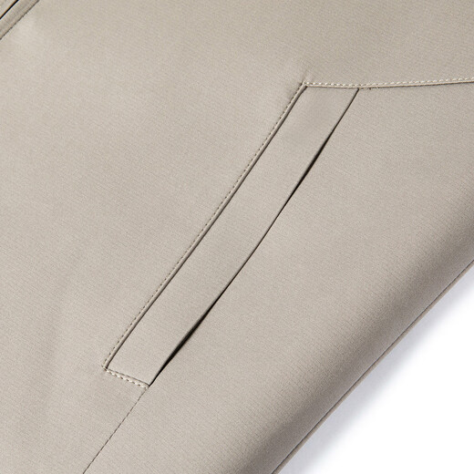 MONTAGUT Mulberry Silk Men's Breathable Jacket Casual Lapel Inner Plaid Solid Color Men's Jacket JC Khaki XL