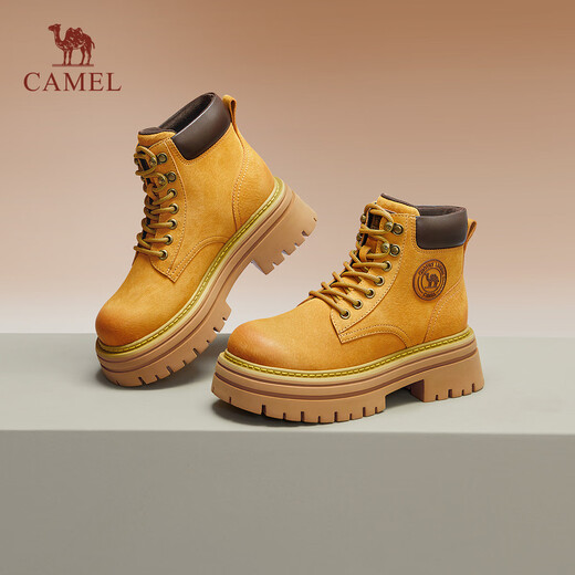 Верблюд (верблюд) с толстыми поднятыми Martin Boots Женские ботинки повседневные и универсальные рабочие ботинки L24W076611 Земляный желтый 38