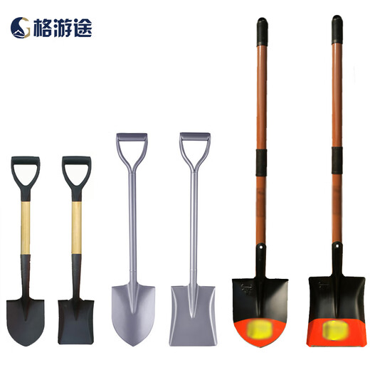 Geyoutu Multi-functional outdoor engineer shovel shovel manganese steel armored shovel folding field shovel combat preparation wooden handle iron pick shovel flood fighting rescue integrated steel D handle pointed shovel 1.02 meters