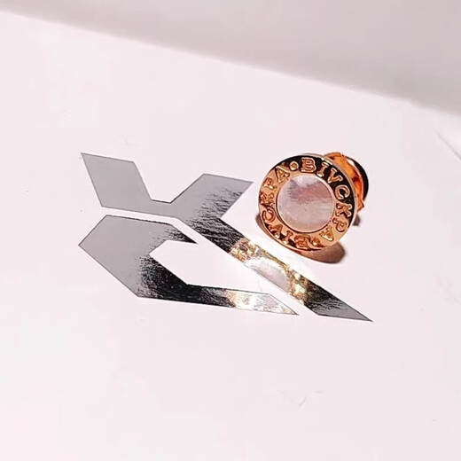 DL 1998 Fat Donglai same style 18K gold stud earrings for men's cabinet Shangmeizheng 925 silver round cake trendy single 18k rose gold versatile rose gold black agate one