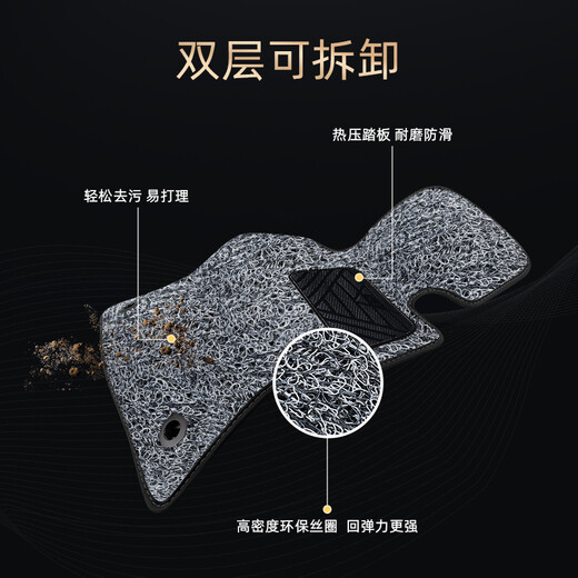 博紫适用东风标致308/408/301/508/3008/4008/标志5008全包围汽车脚垫 标致专用包门槛[双层带兜]黑色+灰色丝圈