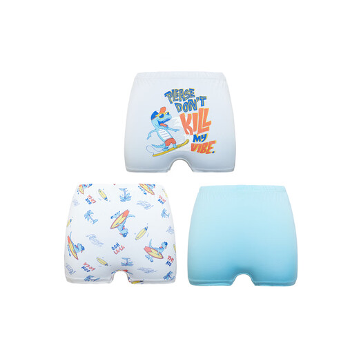 Aimer Kids Buards Buards Modal de 3 paquetes de 3 paquetes para ropa interior infantil para ropa interior para hombres y niñas para calzoncillos de ángulo plano medio 3A Antibacterial Un dinosaurio de ángulo plano masculino AK223B673 3 piezas 130