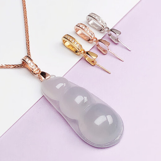 Feishengji Fat Donglai same style platinum buckle head 18K gold pendant silver necklace jade pendant peace buckle jade pendant jade clip buckle silver buckle large white gold