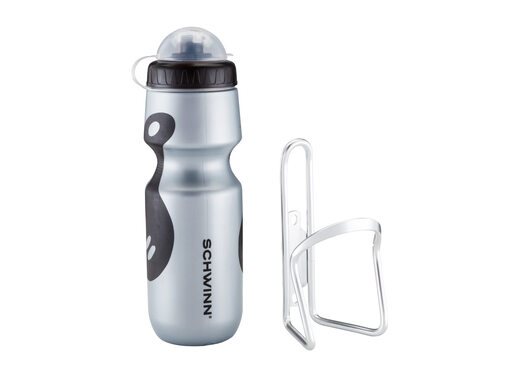 SCHWINN bicycle water bottle set, 680ml large capacity, anti-slip grip, lightweight alloy bracket, cycling water cup, original