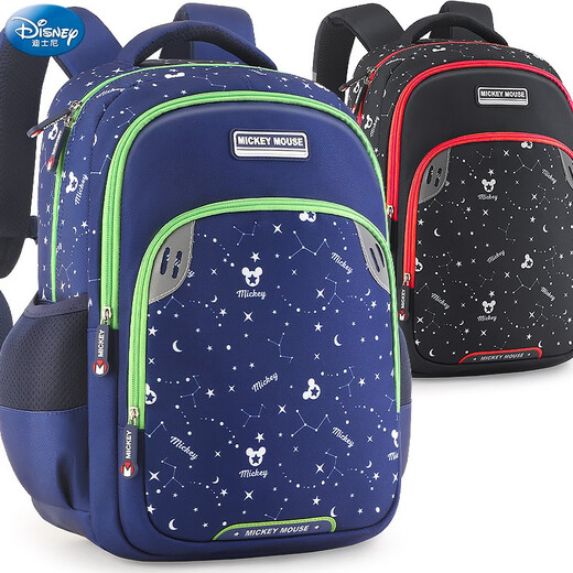 Disney schoolbag elementary schoolboys grade three to six boys junior high school students lightweight children's burden reduction backpack black 11977