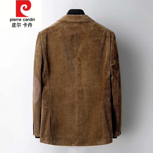 Pierre Cardin autumn and winter patch elbow suit top single piece men's slim trendy retro corduroy casual small suit jacket 8688 style 170/46 suitable for 95-120Jin Jin is equal to about 0.5 kg