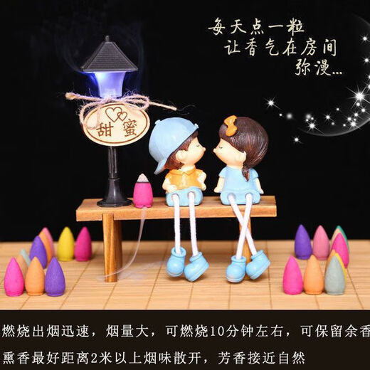 Mewai (incense burner) reverse flow incense tower incense creative ornaments aromatherapy household reverse flow incense grains toilet deodorizing incense 55 capsules + landscape lavender