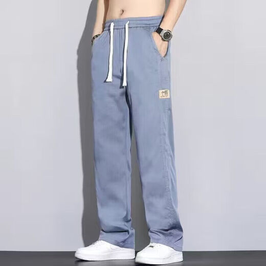 兰芙伦冰丝牛仔裤男夏季薄款 冰丝牛仔裤男夏季薄款天丝牛仔裤男士宽松 1049黑色 天丝薄款 S  建议80-90斤