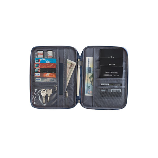 Lehuo Travel Portable Travel Document Rangement Sac de rangement grande capacité Clip de billette multifonctionnel Clif de protection passeport multicouche noire grande taille