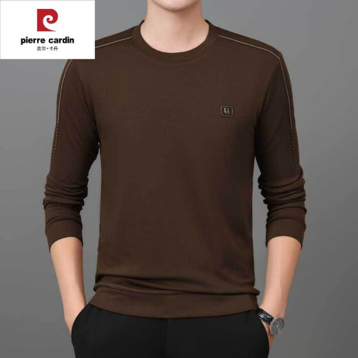 皮尔卡丹（pierre cardin）卫衣男士2025秋季新款透气长袖T恤圆领休闲卫衣打底衫 6625绿色 3XL 建议170-190斤