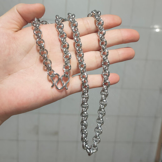 Fat Donglai's same platinum pt950 necklace for men, silver-wrapped, trendy brand ins, stylish and stylish. If you like a low-key look, choose this one.