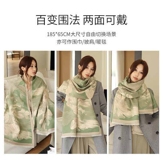Fitonton Autumn and Winter Buff for Women, gran chal para el invierno, bufanda de lana engrosada y alargada para mujeres, cálidos y a prueba de frío.