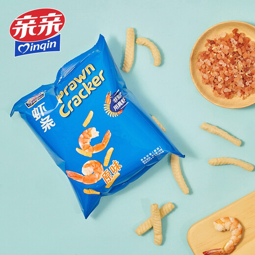 Qinqin Non-fried fresh shrimp bars 18g*20 packs, snack food puffed snacks gift pack