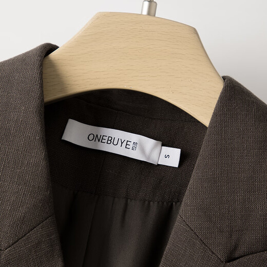 Late White Off-Size Clearance 2026 Spring Lyocell Linen Shoulder Suit Top Temperament Versatile Suit Jacket Women Brown M