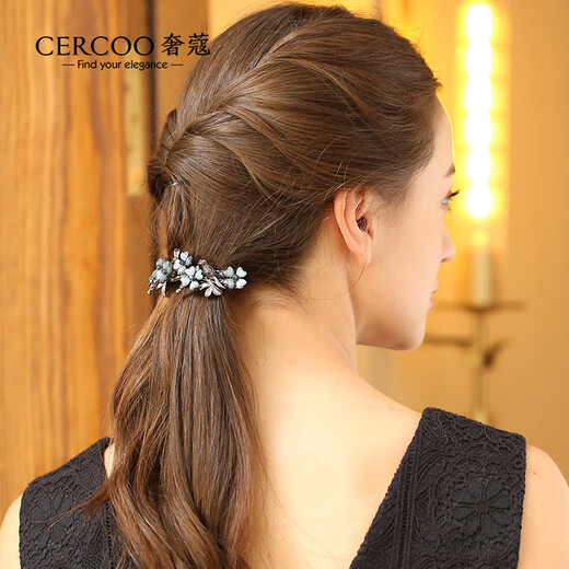 Cercoo Hairpin Rhinestone Clip Hair Accessory for the Back of the Head Mother Elegant and Versatile High-end Hairpin One-Line Hair Accessory for Women