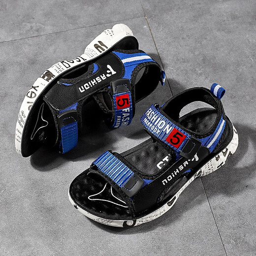 Xuan Tu Shi children's shoes boys sandals summer new children's shoes medium and large children soft bottom breathable children's sandals beach shoes boys 2309 green 30 size