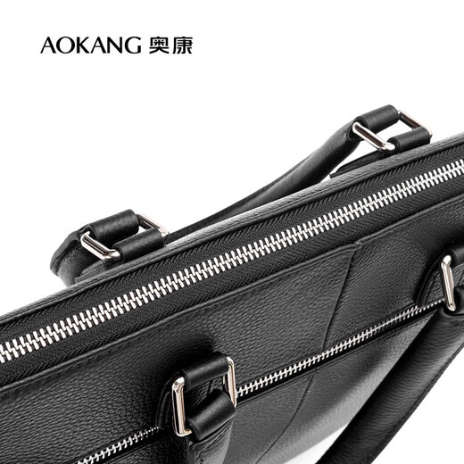 Aokang men's business portable briefcase first-layer cowhide shoulder cross-body computer bag birthday gift for boyfriend and husband