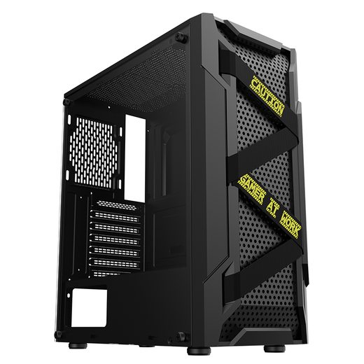 积至（EVESKY) 泰坦PRO 电脑机箱 （侧透/支持ATX/宽体游戏电脑机箱/支持长显卡/背线） 泰坦PRO-黑色+3个冰川炫彩风扇