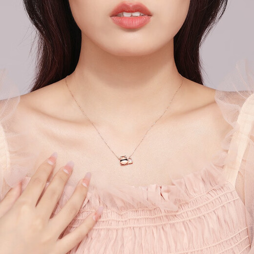 Chao Acer companion 18K gold necklace for women rose gold colored gold diamond necklace panda set chain gift chain length about 45cm
