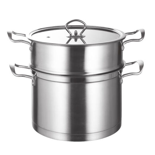 Billion Bear extra thick 316 stainless steel steamer gas stove double-layer soup pot household food-grade electric steamer stew and steam all-in-one double-layer soup steamer steel handle 28cm